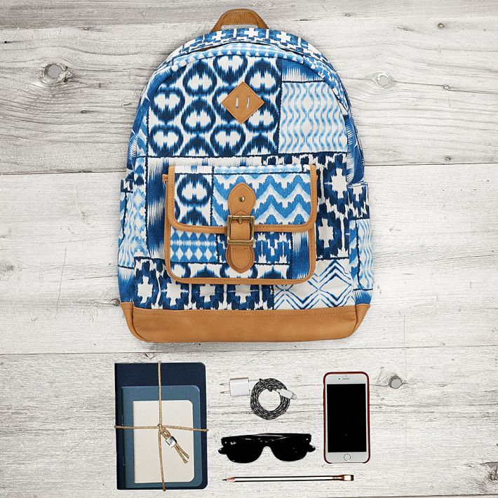 Brown - Handcrafted Ikat Patch Shoulder Bag 08