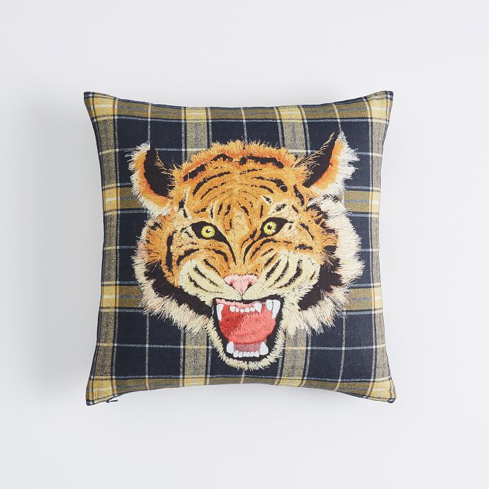Tiger Plaid Pillow Cover