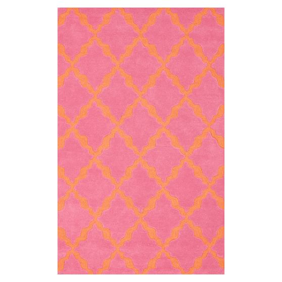 Lattice Rug Bright Pink & Coral Sale Pottery Barn Teen