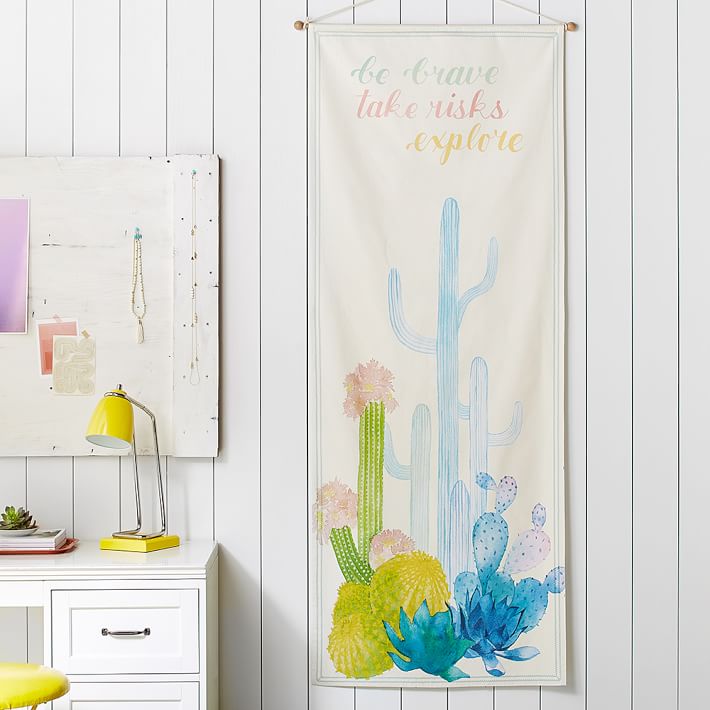 Be Brave Cactus Wall Mural