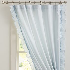 Luxe Linen Ruffle Curtain - Sale | Pottery Barn Teen