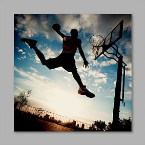 Simple Basketball court home canvas wall art