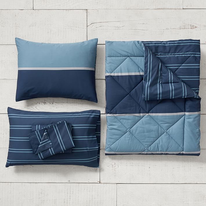 Aiden Stripe Value Comforter Set with Sheets, Pillowcase, Comforter + Sham