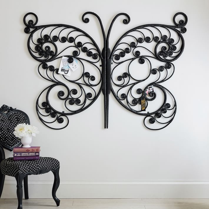 Anna Sui Oversized Butterfly Wall Decor, Black Wall Decor Pottery