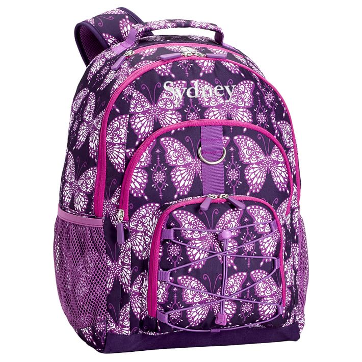 Gear-Up Light Purple Butterflies Backpack
