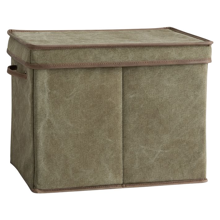 Northfield Canvas Bins Olive Sale Pottery Barn Teen