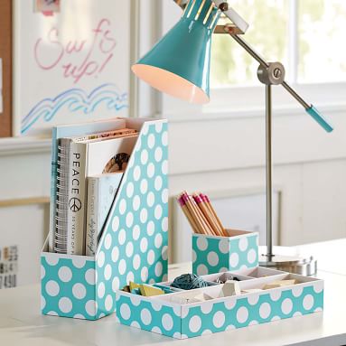 Printed Paper Desk Accessories Set - Pool Dottie - Sale | Pottery Barn Teen