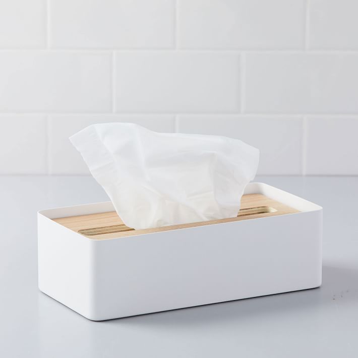 Yamazaki Wood Topped Tissue Box Cover Pottery Barn Teen