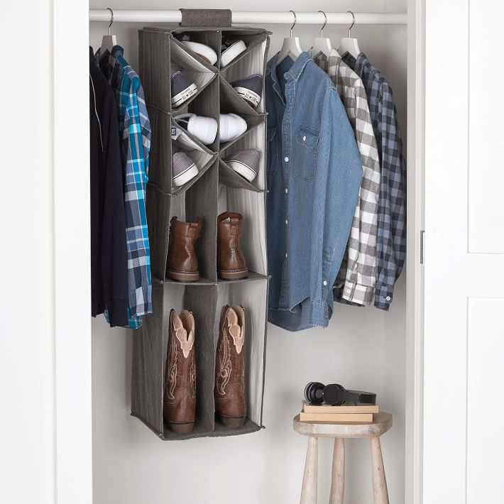 Shoe And Boot Hanging Organizer Dorm Closet Organizers Pottery Barn