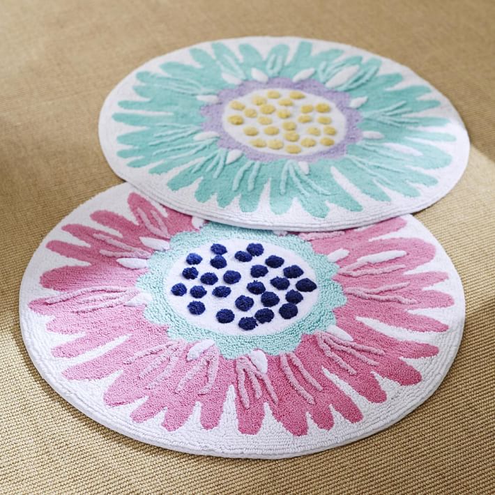 Bright Blossom Bath Mat Pottery Barn Teen