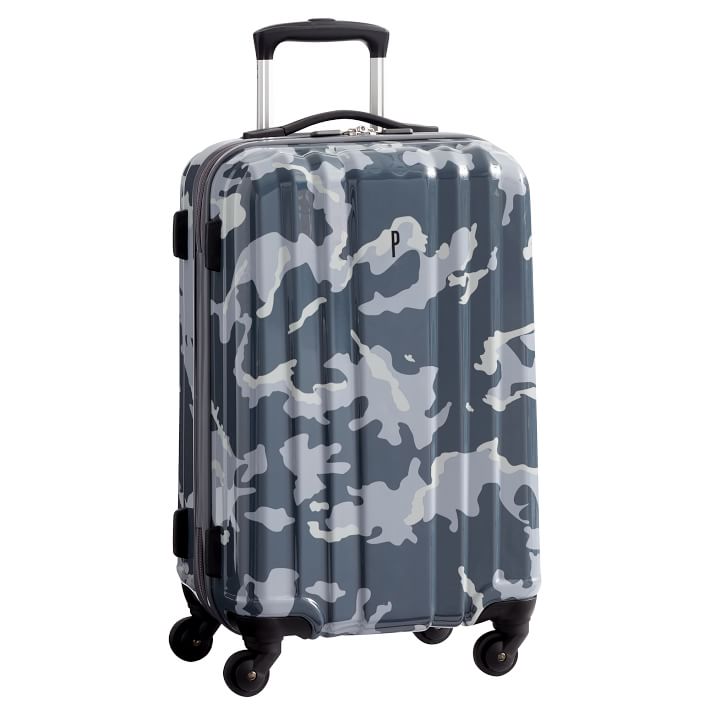 Channeled Hard-Sided Gray Camo Carry-on Spinner