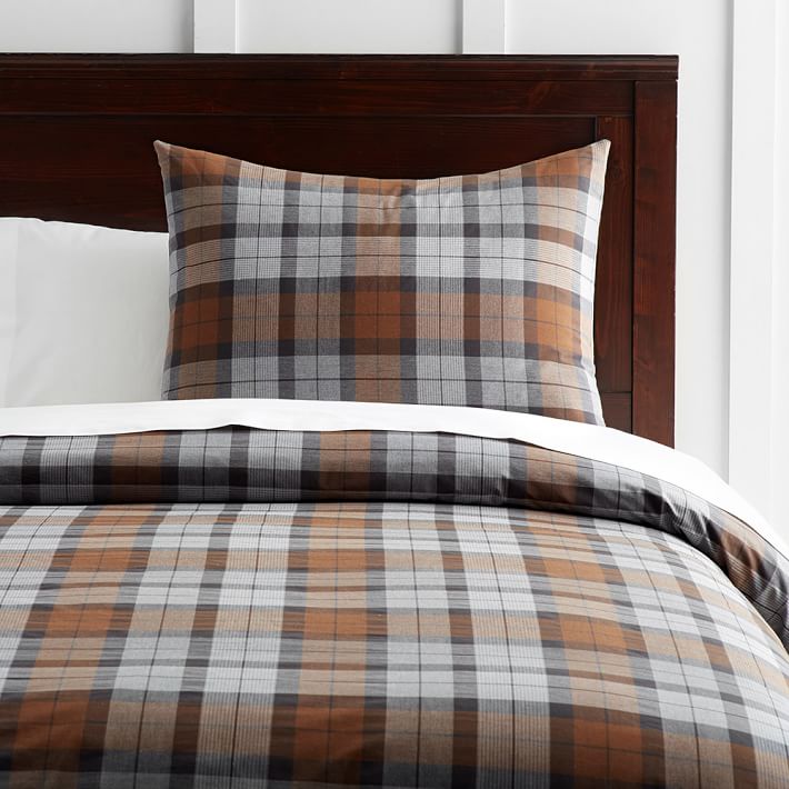 Asher Plaid Heathered Duvet Cover