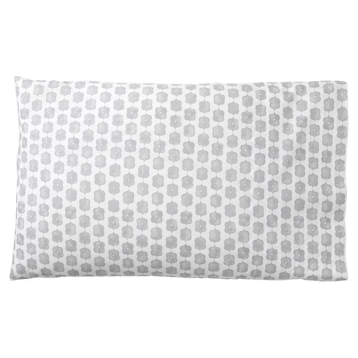 Ruched Rosette Pillowcase, Gray