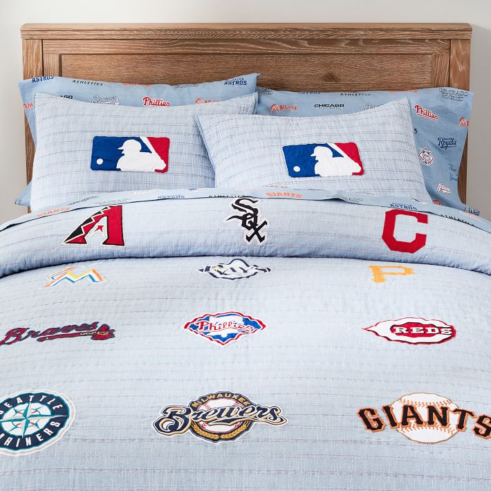 Pottery barn baseball top bedding