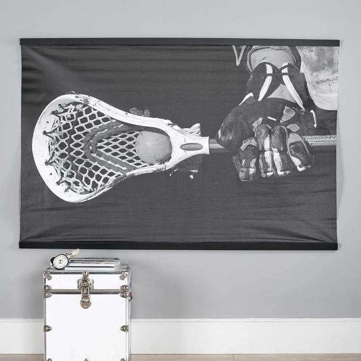 Black and White Lacrosse Wall Mural