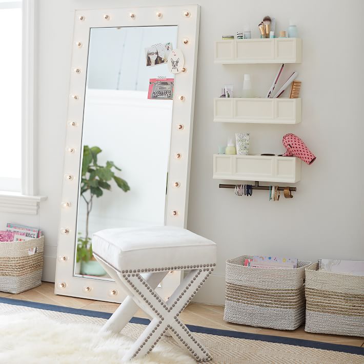 Marquee Floor Length Light Mirror Pottery Barn Teen