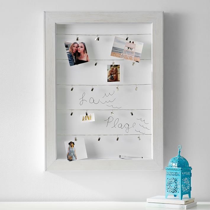 Statement Cable Frame With Dry-Erase Board, White Wash