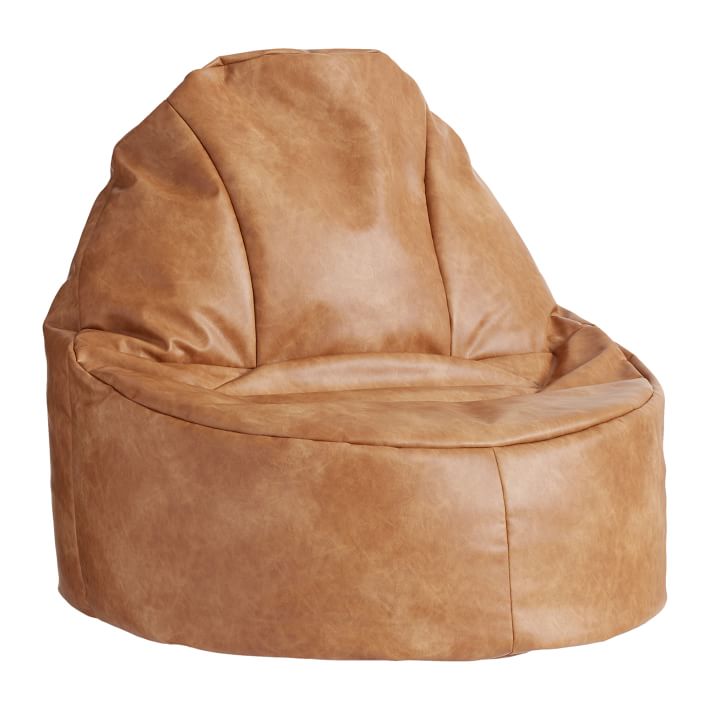 Faux Leather Caramel Modern Lounger