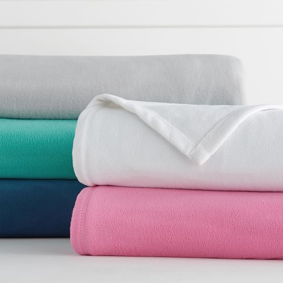 Classic Fleece Bed Throw Blanket Pottery Barn Teen