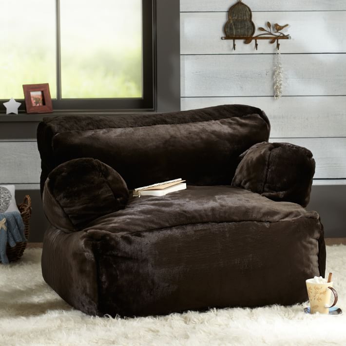 Coffee Luxe Faux-Fur Eco-Lounger