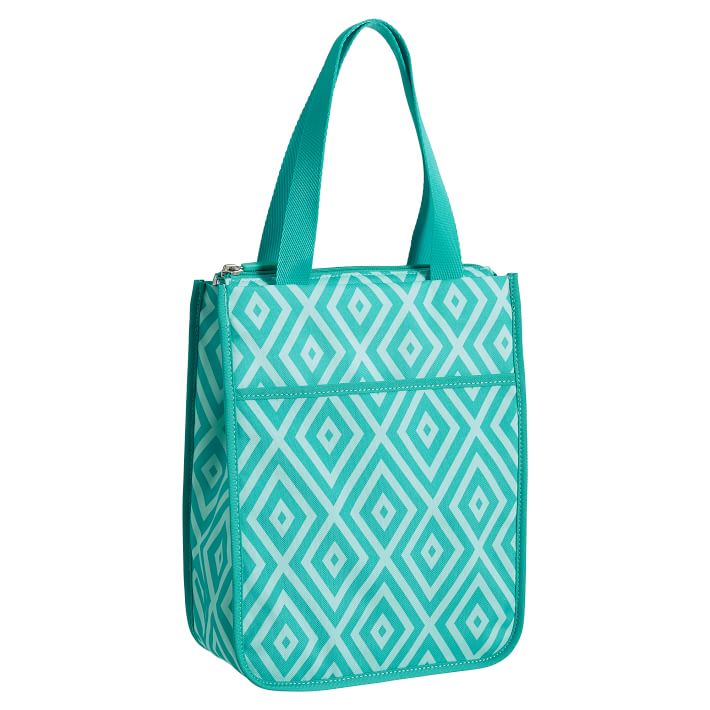 Gear-Up Preppy Diamond Tote Lunch Bag, Pool