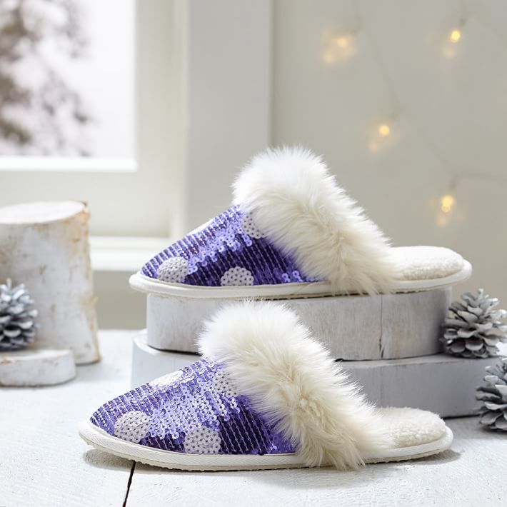 Gumdrop Sequin Slippers, Purple