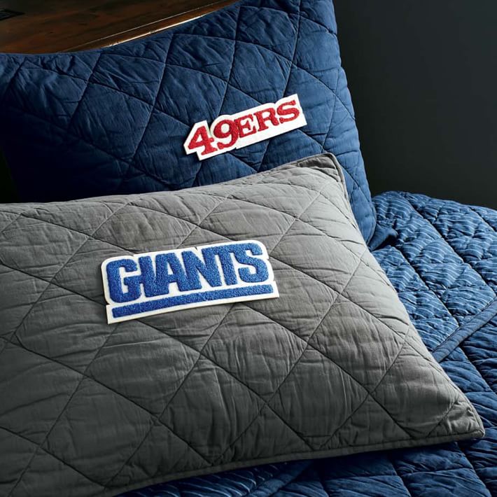 Charcoal NFL Chenille Patch Teen Quilt + Sham Pottery Barn Teen