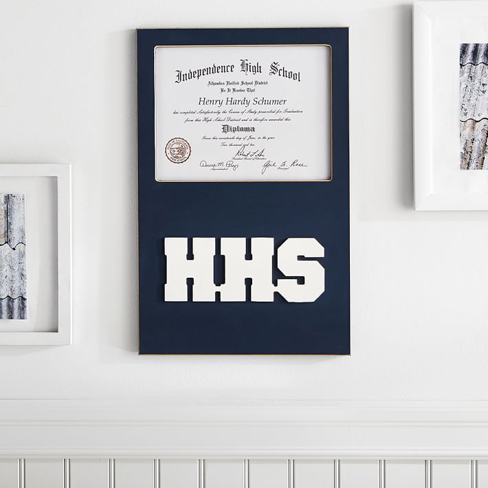 Diploma Frame, Navy/White