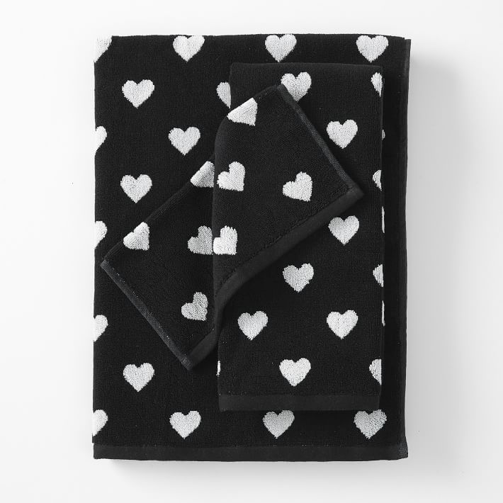 Hearth And Hand Embroidered Black White Hand Towel