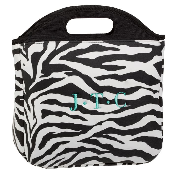 Gear-Up Black Zebra Tote Lunch Bag