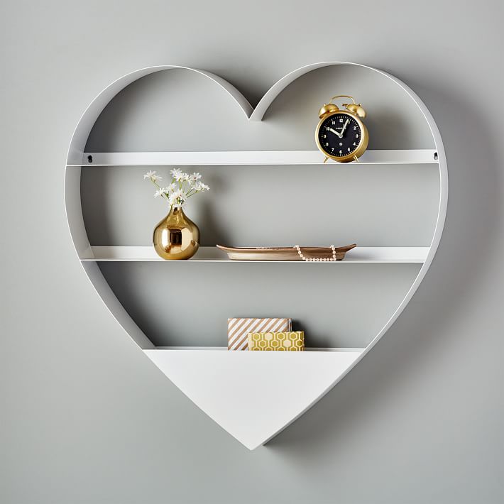 Metal Heart Floating Shelf