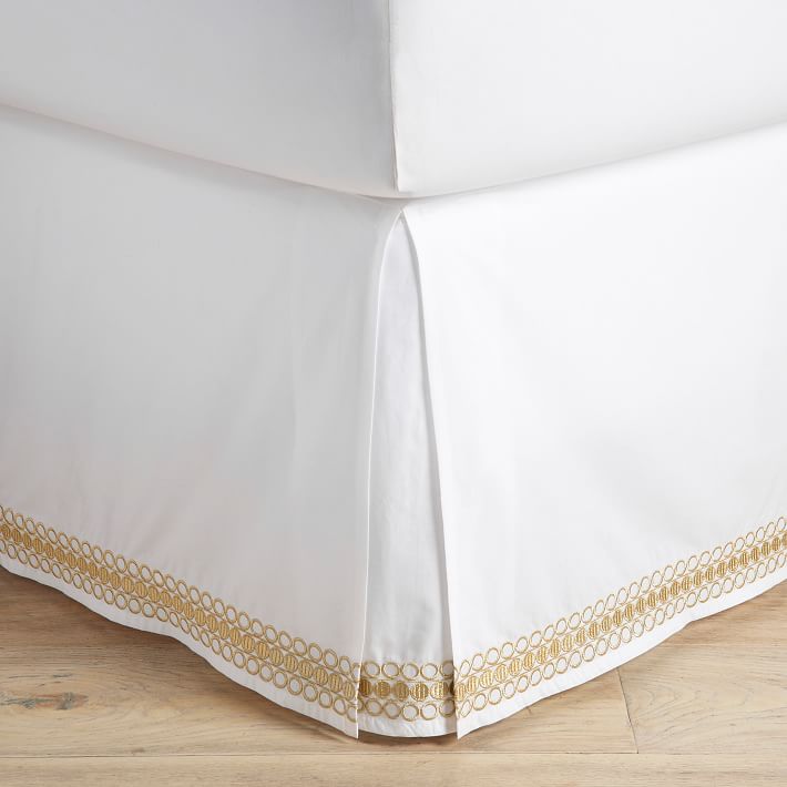 Lilly Pulitzer Organic Embroidered Trim Girls' Bed Skirt Pottery Barn