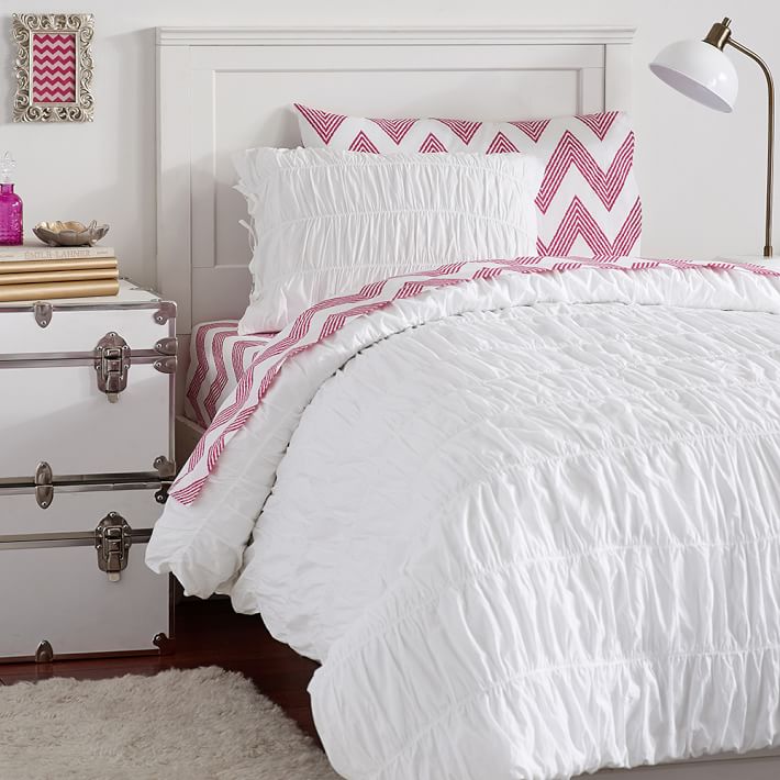 Ruched Zig Zag Deluxe Value Duvet Set Dorm Bundle Pottery Barn Teen