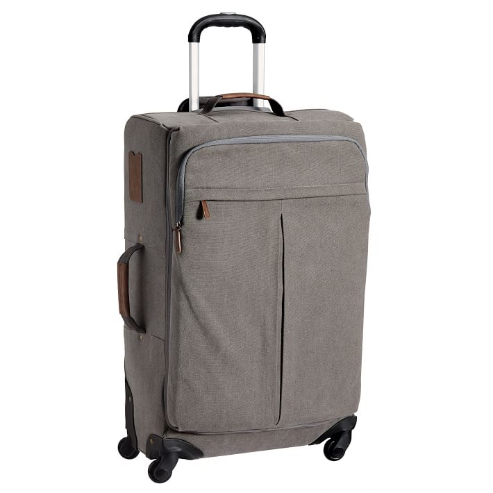 Northfield Solid Charcoal Checked Spinner | Teen Luggage | Pottery Barn ...