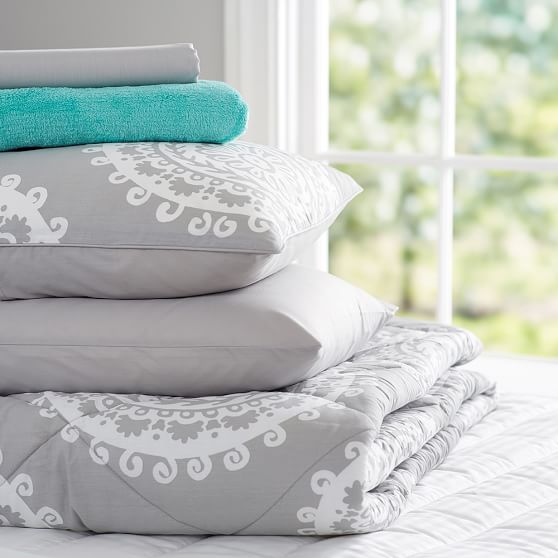 Couette Pottery Barn Teen - Médallion Floret - Bleu - Taille TWIN XL - 100% Coton