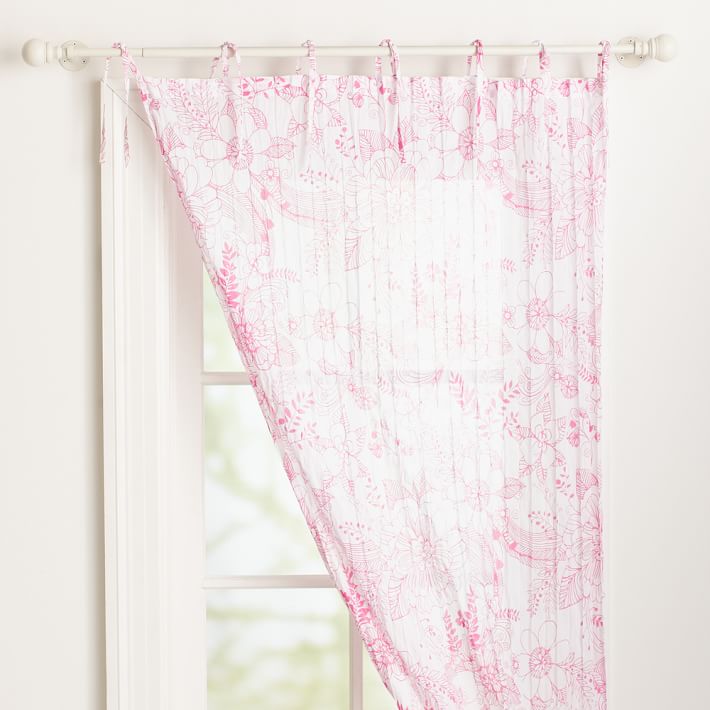 Hana Floral Printed Twisted Sheer Curtain