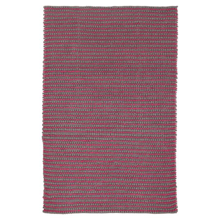 Tonal Textured Wool Rug, Gray/Fuchsia
