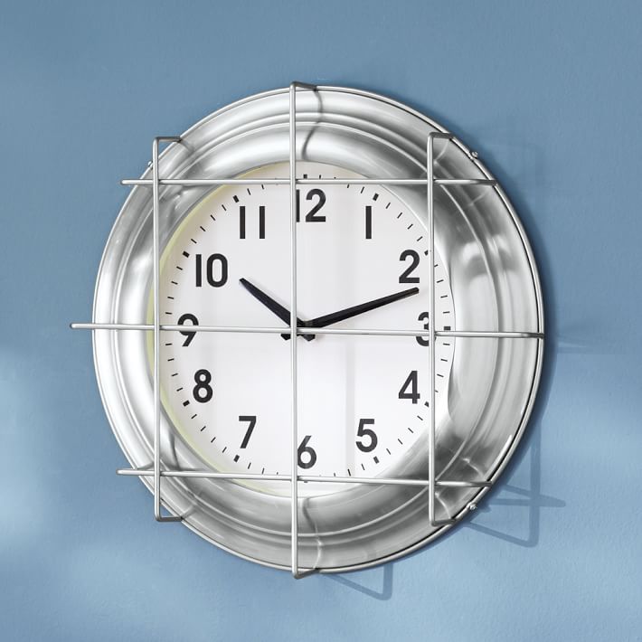 Metal Cage Wall Clock Teen Decor Sale Pottery Barn Teen