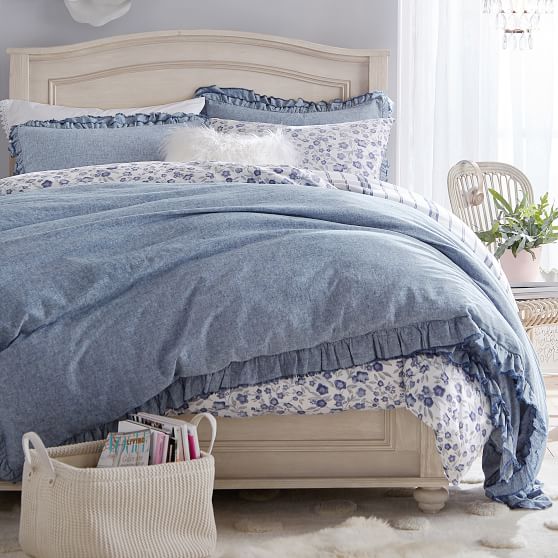 Verona Chambray Girls Duvet Cover + Sham Sale Pottery Barn Teen