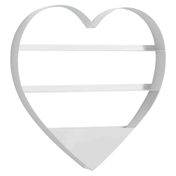 Metal Heart Floating Shelf