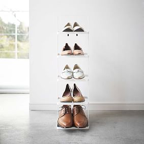 4 Tier Long Shoe Rack with Side Bag for Closet, Wide Shoe Storage