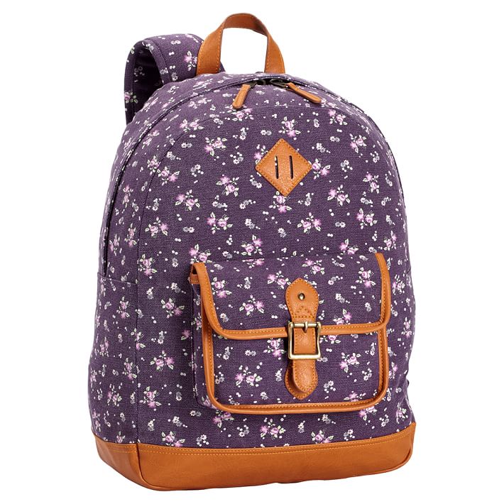 Northfield Purple Ditzy Floral Teen Backpack Pottery Barn Teen