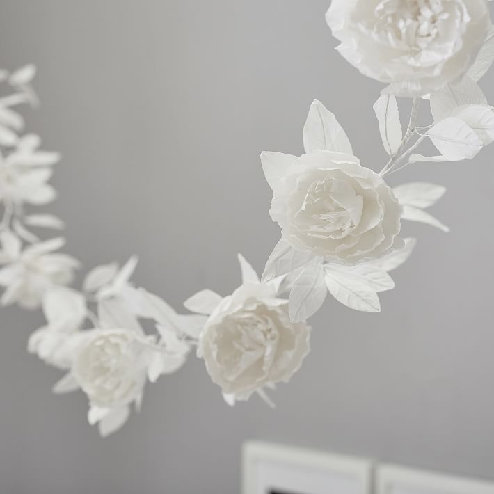 Paper Flower Garland, Wall Decor