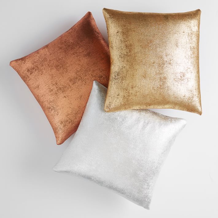 Faux Suede Metallic Pillow Cover