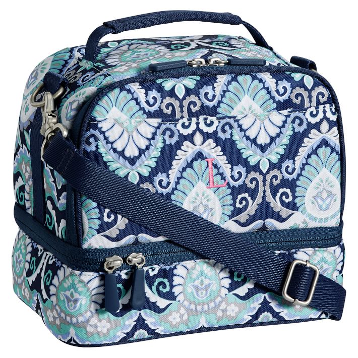 Gear-Up Navy Deco Medallion Dual Compartment Lunch Bag