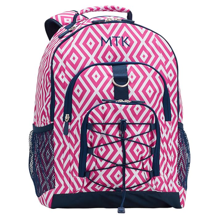 Gear-Up Preppy Diamond Backpack, Pink Magenta