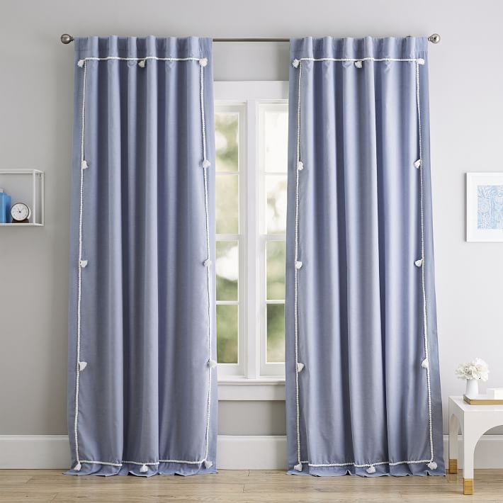 Solid Classic Tassel Blackout Curtain