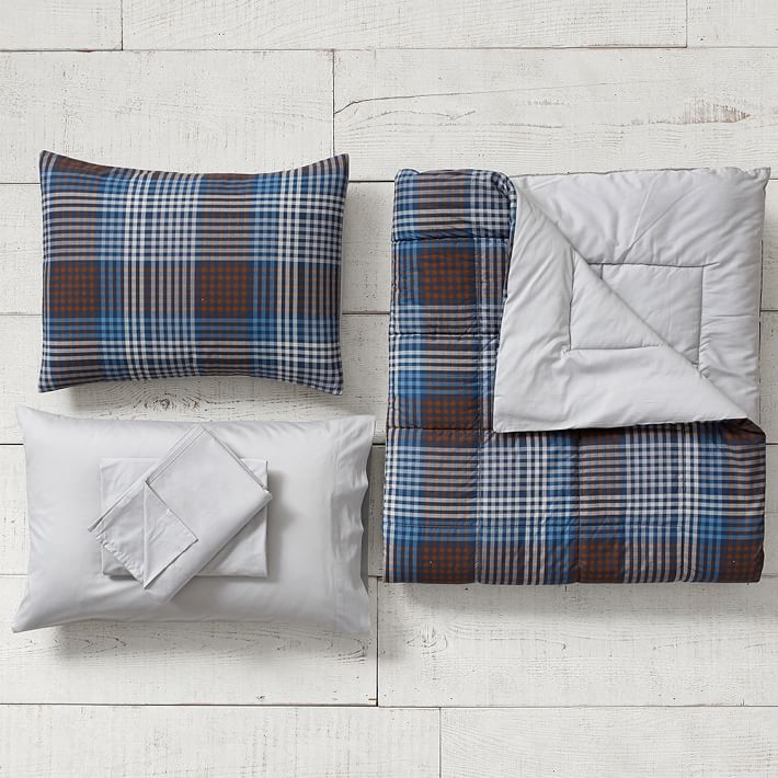 Ryder Plaid Value Comforter Set with Sheets, Pillowcase, Comforter + Sham