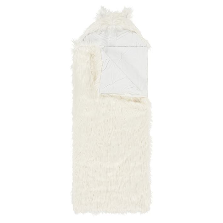 Himalayan Ivory Faux-Fur Furrific Hooded Sleeping Bag
