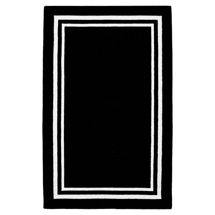 Decorator Border Rug, 3x5, Black